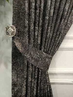 Jakar Desenli Fon Perde- Antrasit