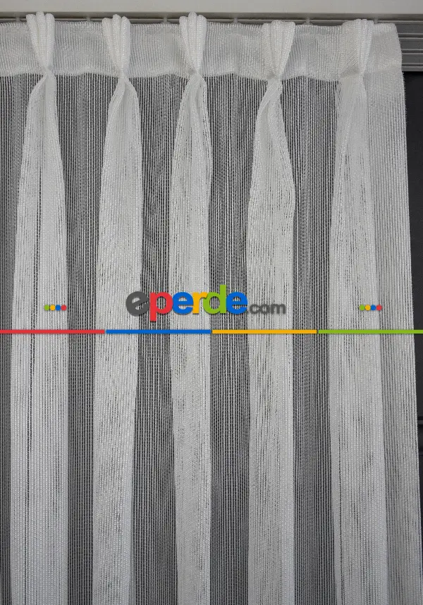 Salon Tül - Zincir Çelik Dökümlü Tül Perde - İtinalı Dikiş - Amerikan Pile - Kurşunlu Tül