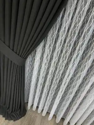Salon Tül - Baklava Desen Jakarlı Tül