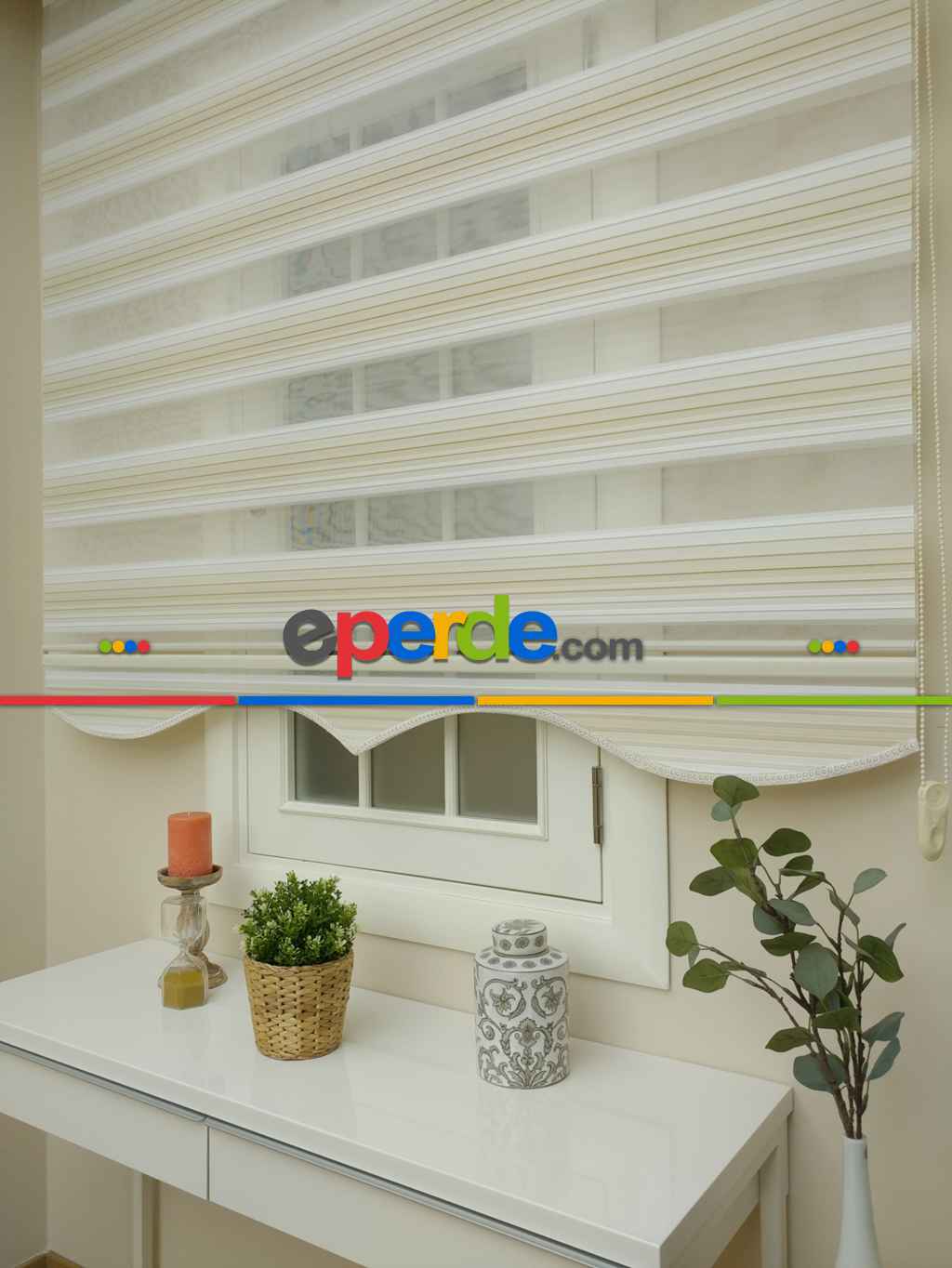 Salon Zebra Perde - Zebra Perde - Degrade Pileli Zebra ( Renk Geçişli Pileli )- Kum Beji