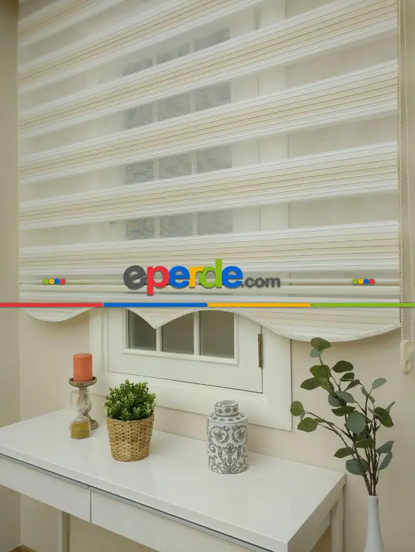 Salon Zebra Perde - Zebra Perde - Degrade Pileli Zebra ( Renk Geçişli Pileli )- Kum Beji