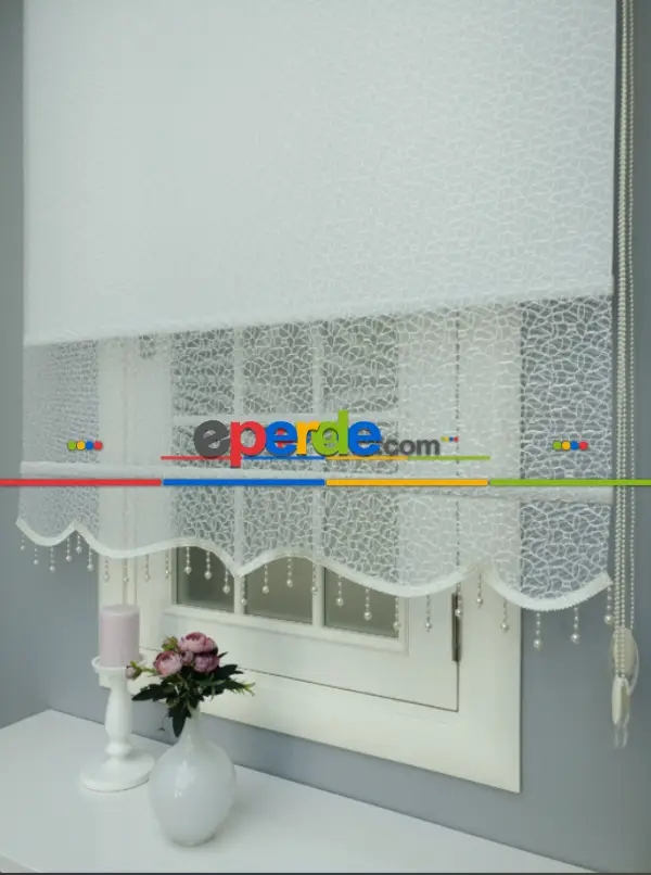 Yeni Sezon Çiftli Sistem Tül Stor- Ekru