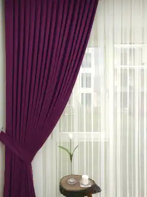 Vişne Rengi- Düz Fon Perde ( En 150cm Dökümlü Fon Perde)- Vişne