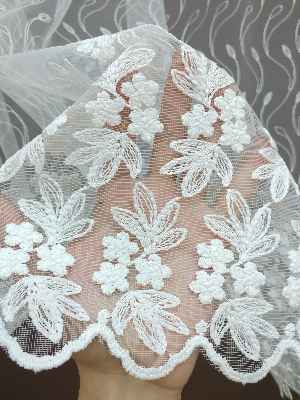 Brode İşlemeli Nakışlı Tül Perde Sarmaşık Desen 280- Ekru