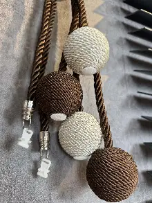 Kahverengi Krem Braçol Perde Bağı