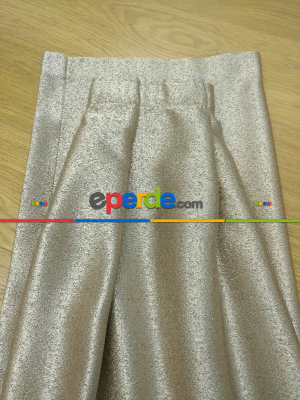 Salon Perdesi - Sütlü Kahve Haşıllı Yüksek Gramajlı Desenli Jakar Fon Perde- Sütlü Kahve