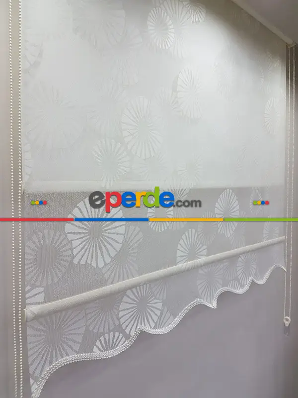 Örme Tül Stor Perde- Ekru