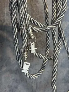 Koyu Gri/açık Gri Tül Perde Ve Fon Perde Kordon Toplama