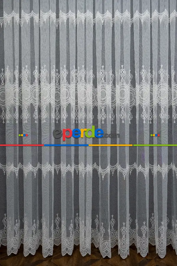 Salon - Brillant Tül Bore Desen Tarz Moda Yeni Salon Tül Nakış İşlemeli Tül