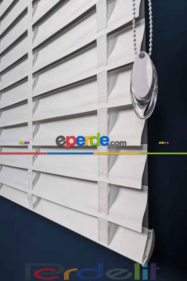 Perdelit Beyaz 50mm Silüet Kumaş Jaluzi Perde