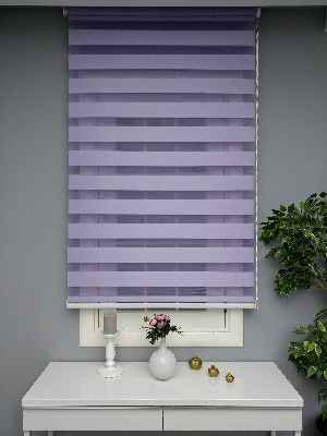 Genç Odası - Perle Home Düz Zebra Perde Mor