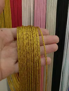 Altın Rengi İp Perde Kalın Zincir Serisi- Sarı