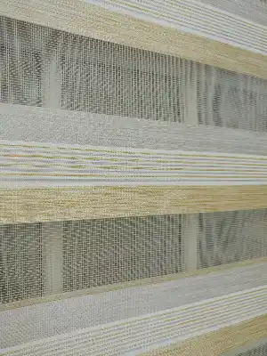 Krem - Gümüş Çizgili Bambu Zebra Perde 2021 Elit- Krem-gümüş-ekru