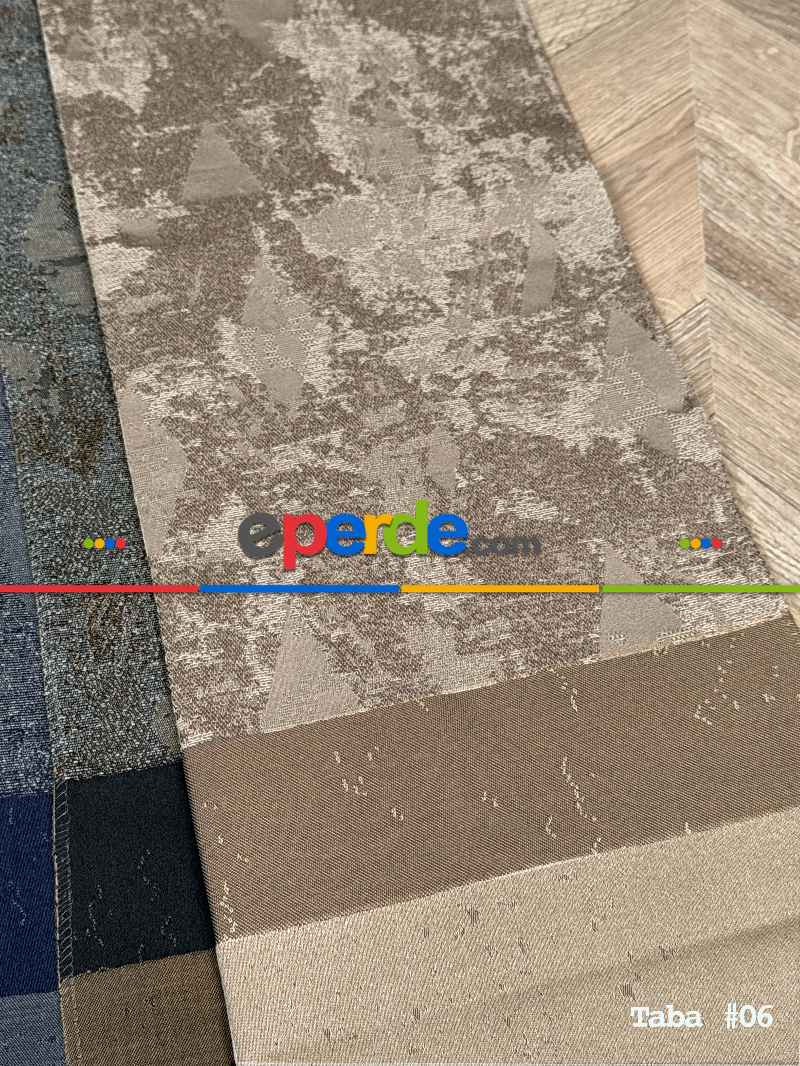Salon - 6 Farklı Renk Orta Pano Desenli Jakar Dokuma Fon Perde, Premium Kalite Seri 100cm X 1cm 