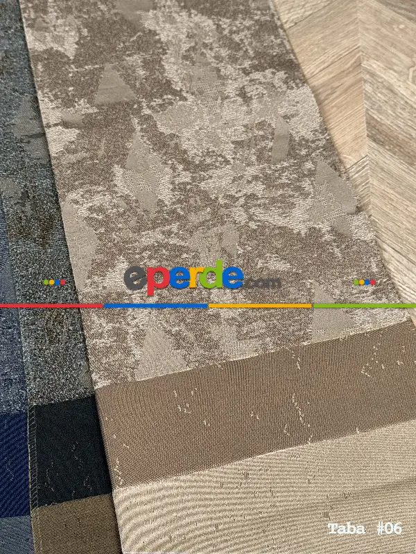 Yatak Odası - 6 Farklı Renk Orta Pano Desenli Jakar Dokuma Fon Perde, Premium Kalite Seri 100cm X 1cm 