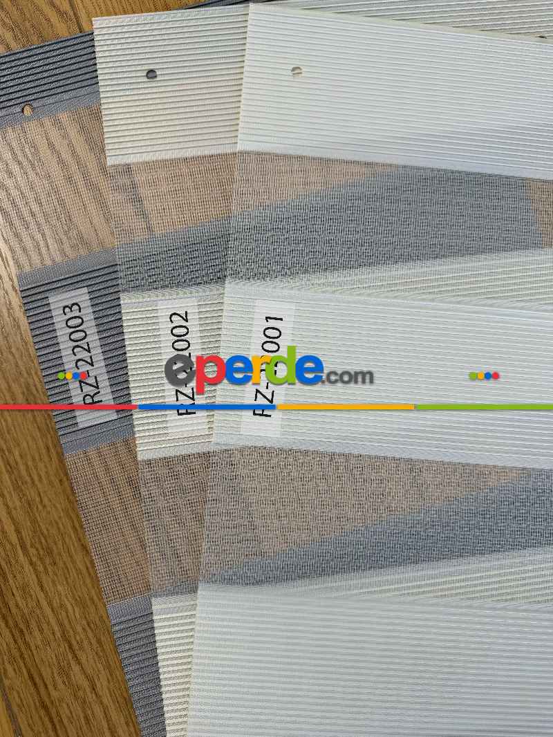 Yatak Odası Ekru Dar Sık Pliseli Zebra Perde, Standart Metal Kasalı Yüksek Kalite Kornişe Kolay Montaj Seçenekli