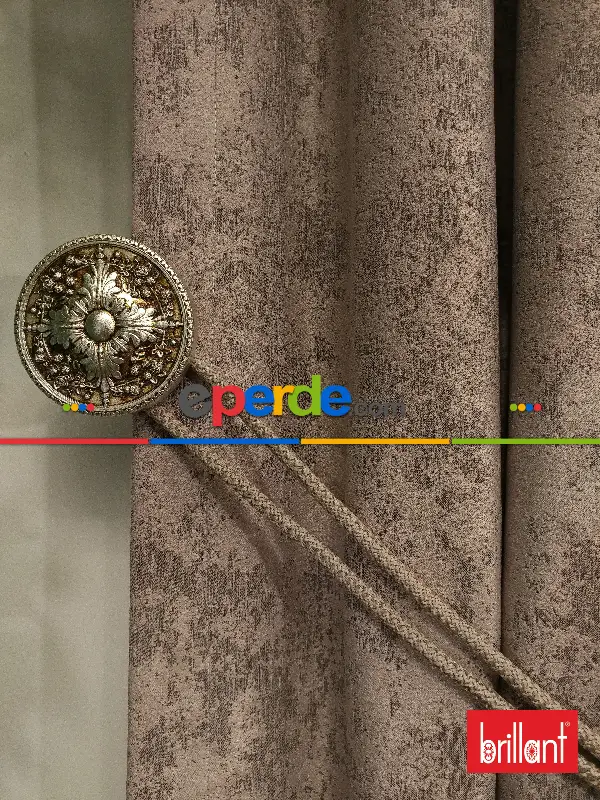 Brillant Jakar Fon Açık Vizon Renk Düz Fon Perde - Vizon Rengi