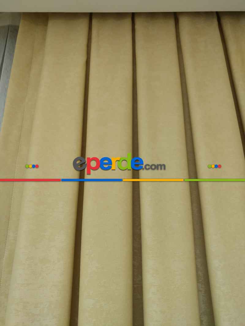 Soft Açık Bej Fon Perde Geniş En (285)- Açık Camel