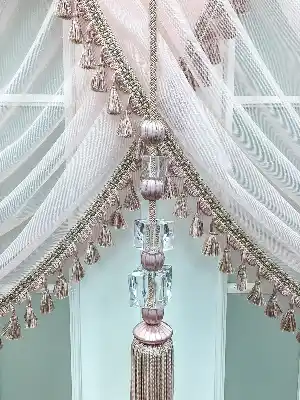 Pudra Pembe - Vizon Saçak- Pembe Pudra Pembe-Vizon Rengi