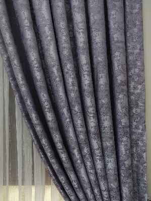 Patinedesenli Lila Koyu Renk Jakar Desenli Fon Perde- Lila Koyu Lila