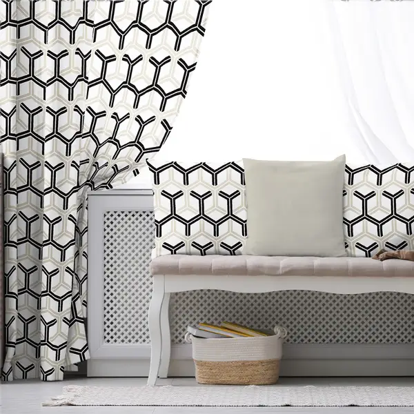 Modern Desenli Fon Perde Evm1930 Kumaşı Kalındır Duck Bezi Değildir