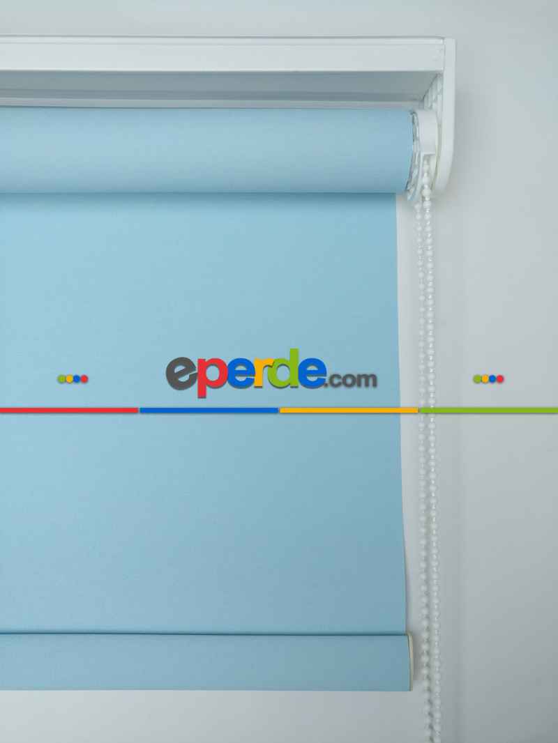 Mavi Renk Stor Perde- Pvc Mat Stor Perde - Açık Mavi 1. Kalite- Mavi-mavi Açık