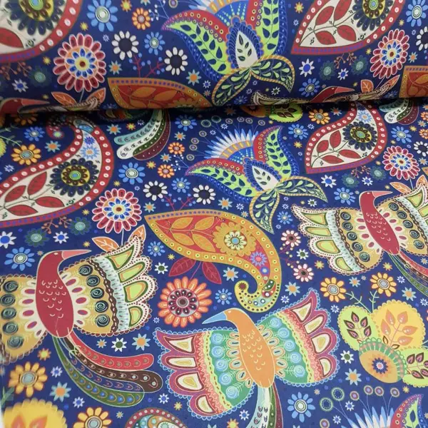 Etnik Desenli Fon Perde K707 Kumaşı Kalındır Duck Bezi Değildir-  Çok Renkli 3