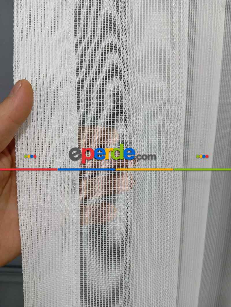 Yatak Odası - Keten Gümüş Silver Simli Varaklı Daho Tül Perde