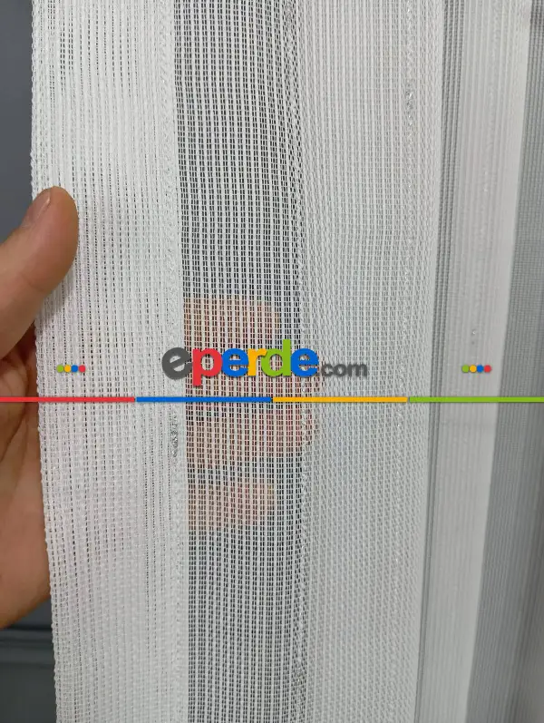 Salon - Keten Gümüş Silver Simli Varaklı Daho Tül Perde