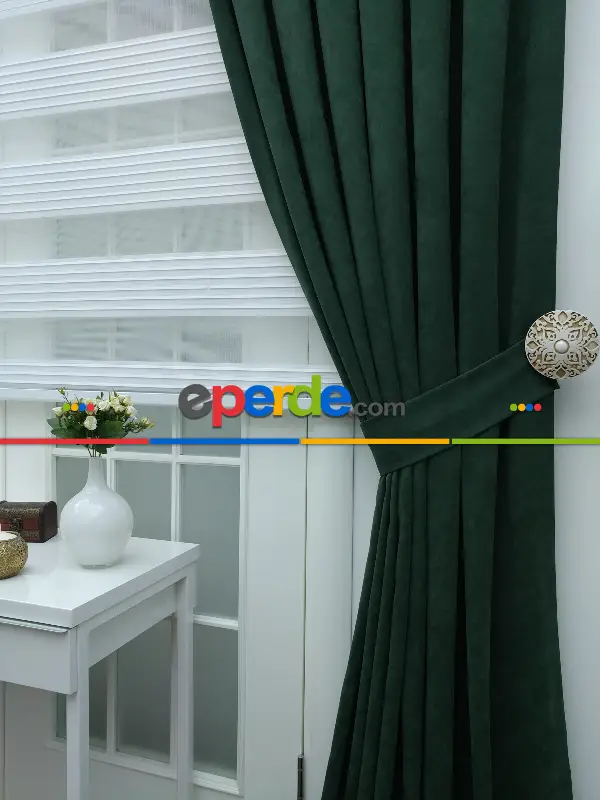 Yeşil Düz Fon Perde (280 Eninde)- Yeşil