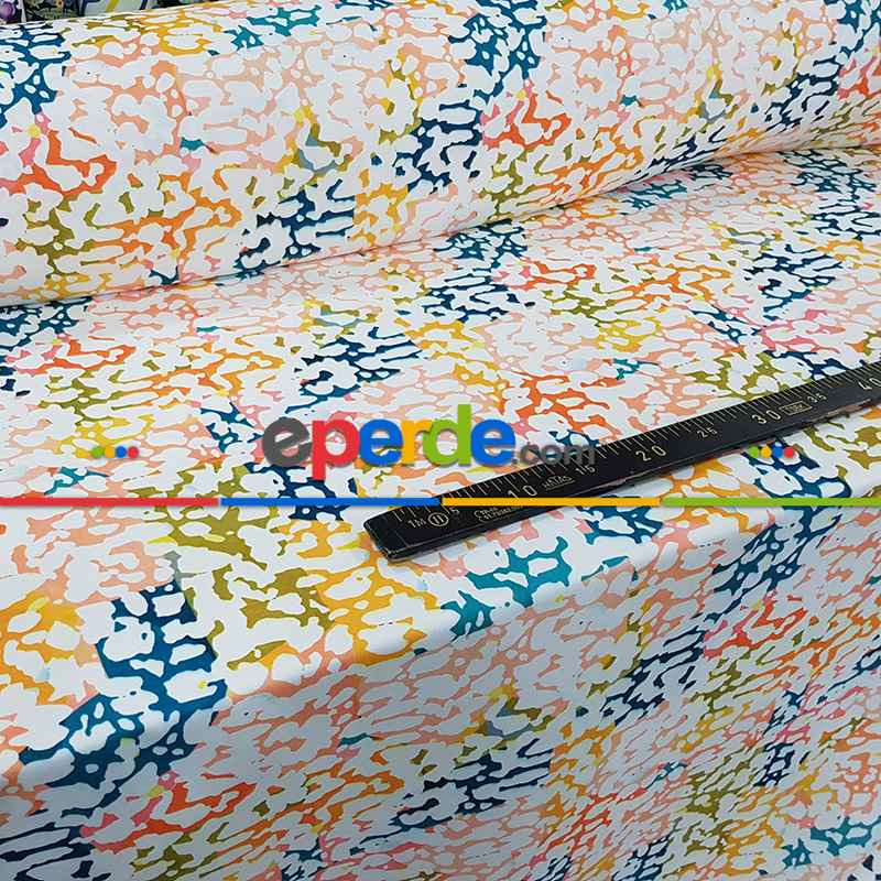 Modern Mutfak Perdesi Kanat Fon Perde Desenli- Sarı