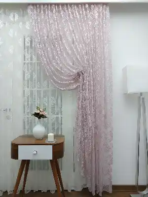 Pudra Pembe Tül Fon Perde- Pembe Pudra Pembe