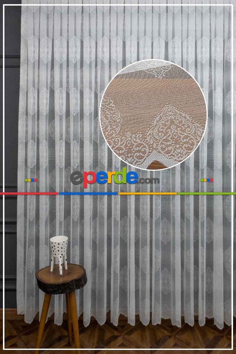 Damaks Desenli Fransız Danteli Örme Tül Damaks Desen