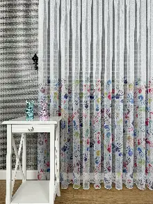 Bebek Odası Tül Perde - Çok Renkli El Baskılı Tül Perde, Çocuk-bebek Odası, Premium Seri