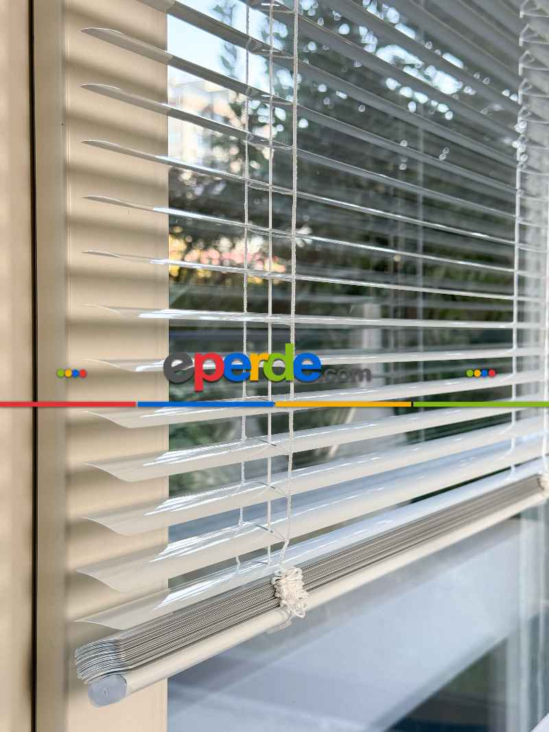 Mutfak Jaluzi - Beyaz Alüminyum Jaluzi Perde - 25mm