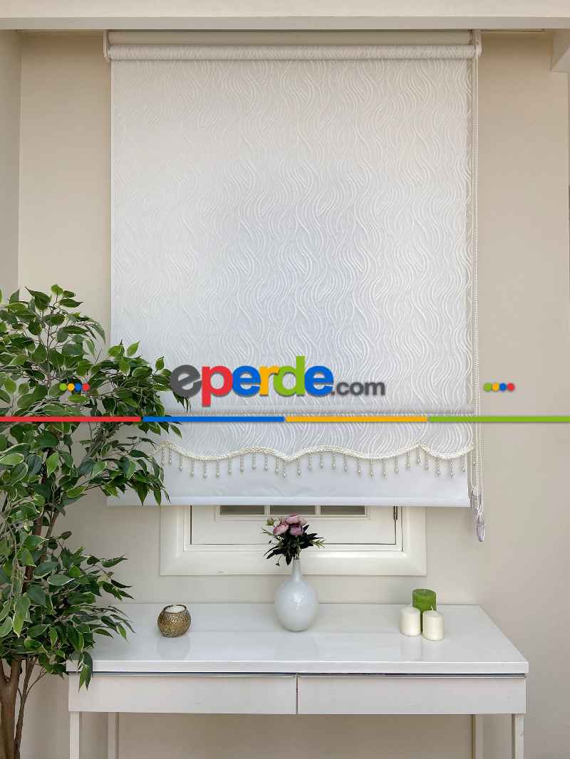 Tül Stor Perde -- Yeni Sezon !! Çiftli Sistem Tül Stor Perde Ve Stor Perde- Ekru