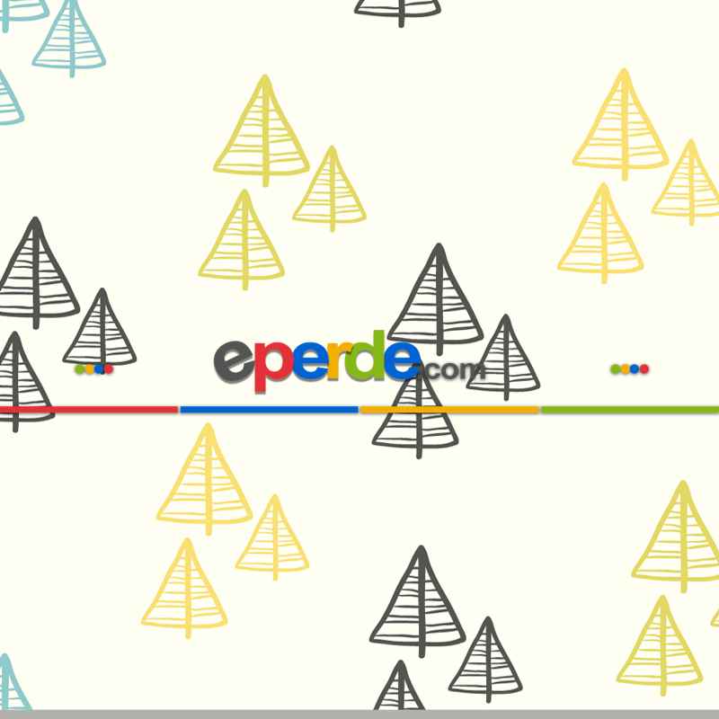 Mutfak Fon Perde Baskılı Evm353-1- Mavi