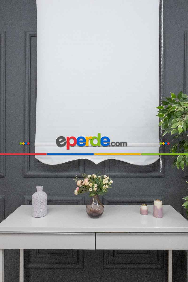 Stor Perde Düz Pvc Mat Stor Güneşlik 1 Kalite Yıkanabilir Ekru