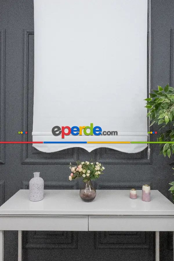 Salon - Stor Perde Düz Pvc Mat Stor Güneşlik 1 Kalite Yıkanabilir Ekru