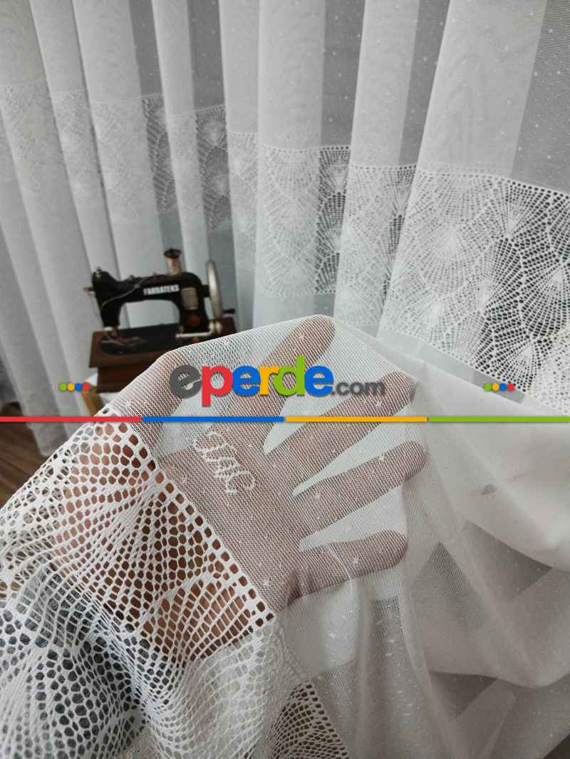 Taç Yakamoz Örme Ütü İstemez Kırışmaz Tül Perde
