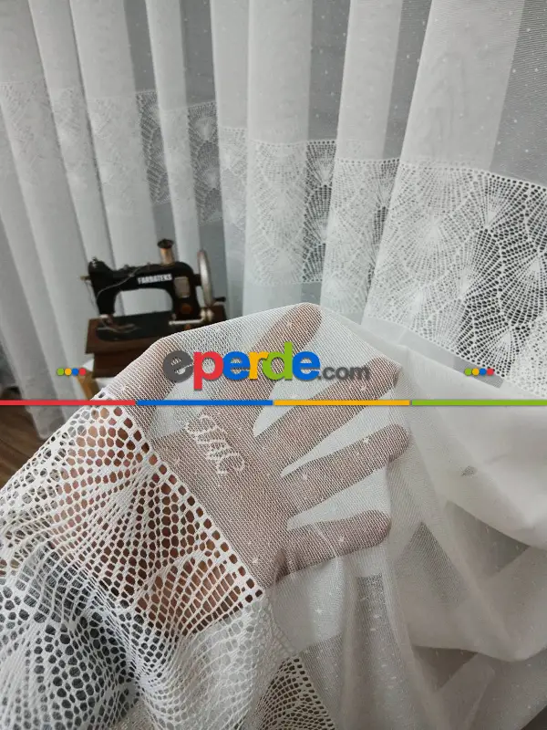 Oturma Odası - Taç Yakamoz Örme Ütü İstemez Kırışmaz Tül Perde