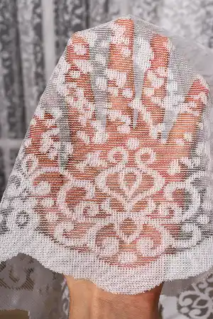Etek Damask Desenli Örme Tül Perde Pa 7128