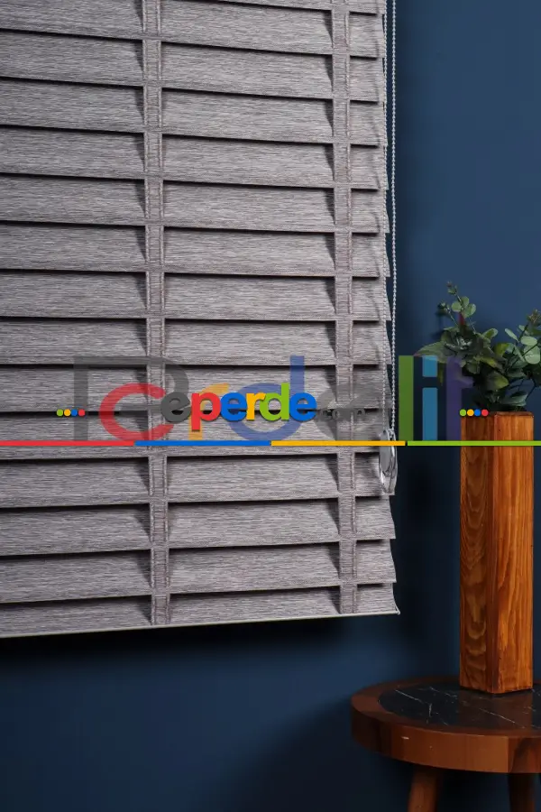 Gri 50mm Silüet Kumaş Jaluzi Perde