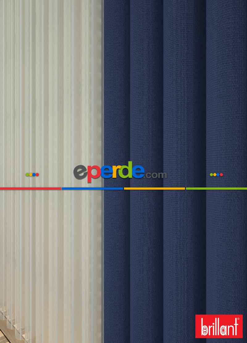 Brillant Akıllı Tül Perde Koyu Mavi Renkli Tül Dikey Zebra Perde Düz 1. Kalite