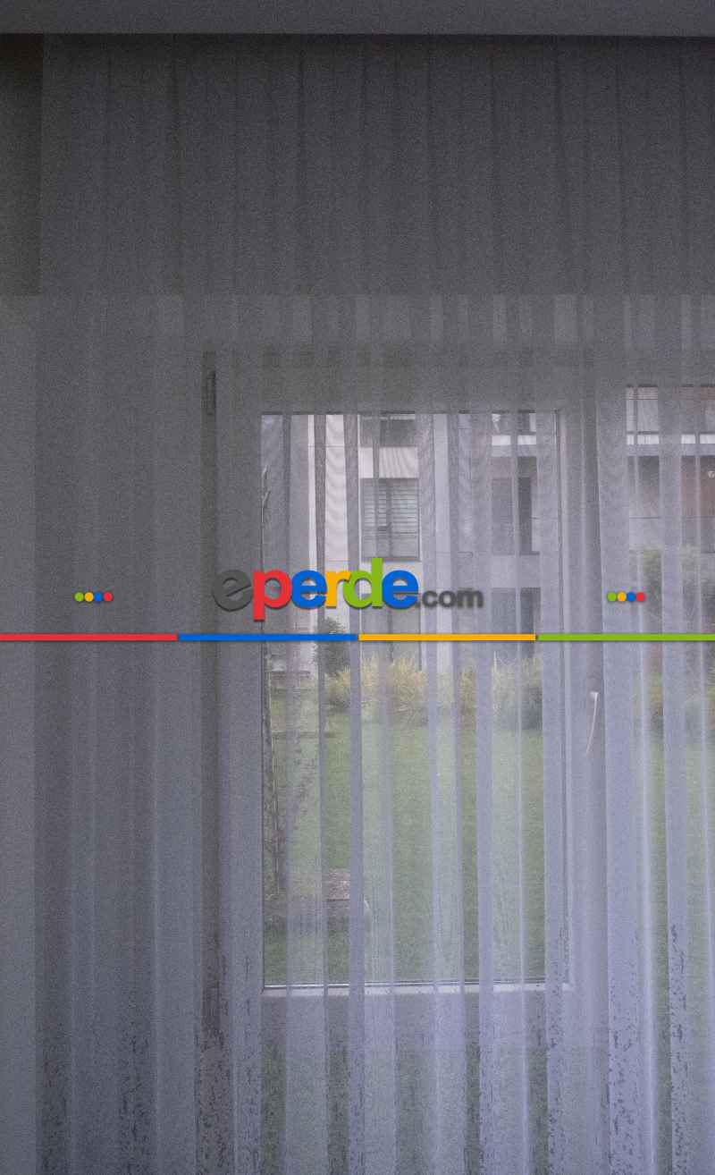 Oturma Odası - Modern Desenli Beyaz Renkli Örme Tül Perde Yüksek Kalite