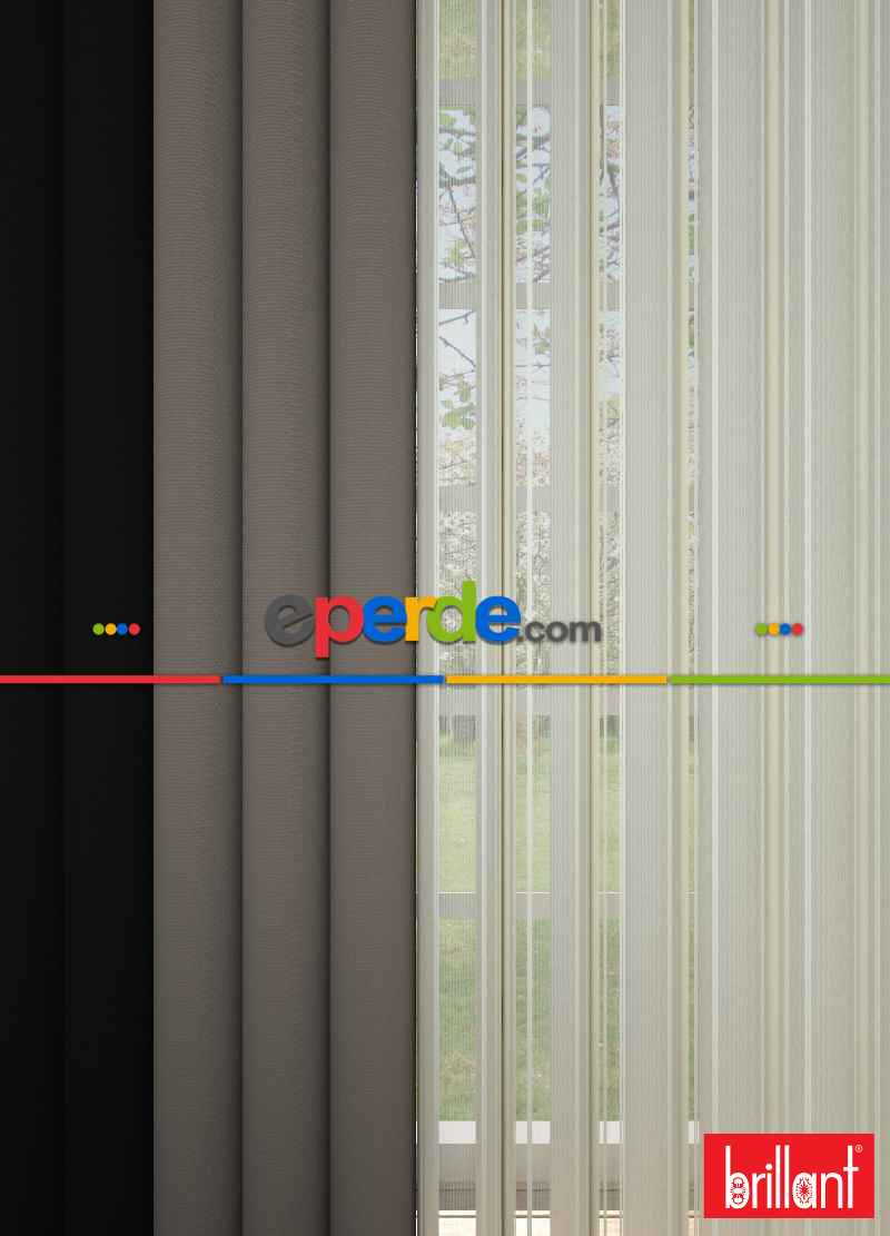 Brillant Akıllı Tül Siyah-bronz Kahve Perde Tül Dikey Zebra Perde Düz 1. Kalite