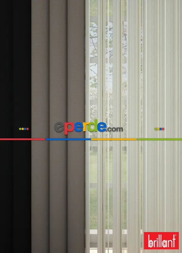 Brillant Akıllı Tül Siyah-bronz Kahve Perde Tül Dikey Zebra Perde Düz 1. Kalite