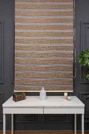 Kahverengi Extra Kalın Bambu Düz Zebra Perde