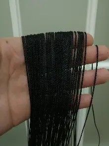 İp Perde - İnce Zincir Serisi İp Perde (beyaz, Krem, Gri, Kırmızı, Bordo, Siyah, Mavi, Pembe, Sarı)- Siyah