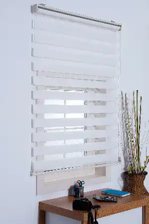 Zebra Perde - Beyaz Bambu- Beyaz